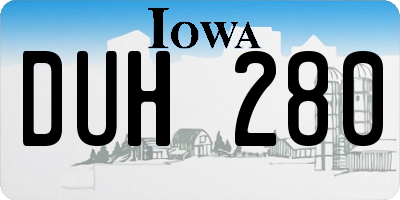 IA license plate DUH280