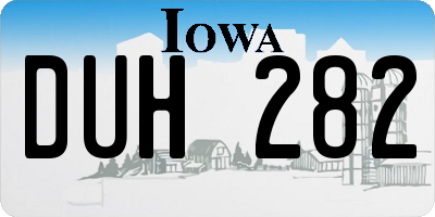 IA license plate DUH282