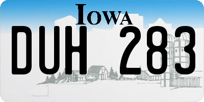 IA license plate DUH283