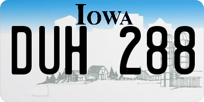 IA license plate DUH288