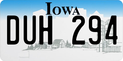 IA license plate DUH294