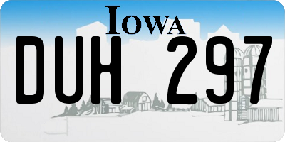 IA license plate DUH297