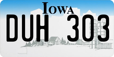 IA license plate DUH303