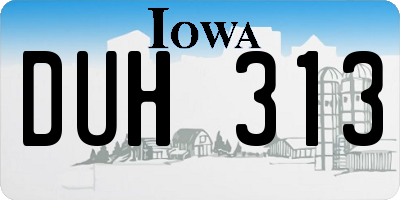 IA license plate DUH313