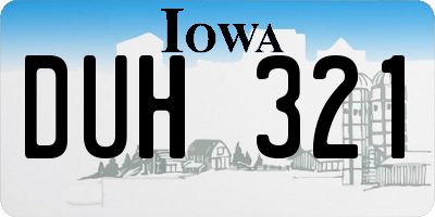 IA license plate DUH321