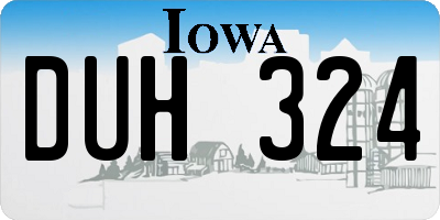 IA license plate DUH324