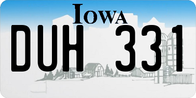 IA license plate DUH331