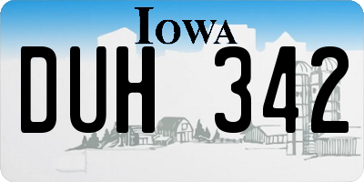 IA license plate DUH342