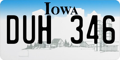 IA license plate DUH346