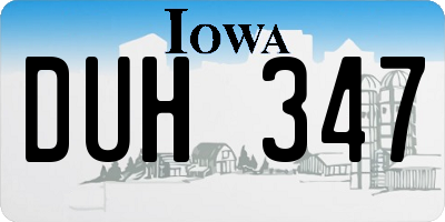 IA license plate DUH347