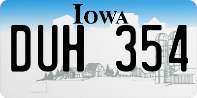 IA license plate DUH354