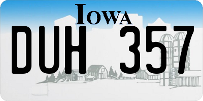 IA license plate DUH357