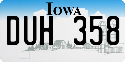 IA license plate DUH358