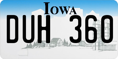 IA license plate DUH360