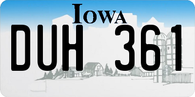 IA license plate DUH361