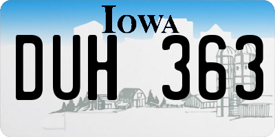 IA license plate DUH363