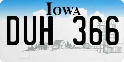 IA license plate DUH366