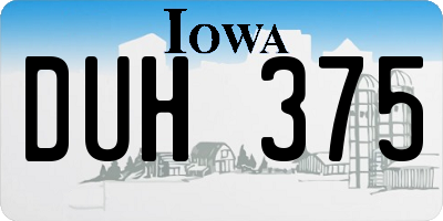 IA license plate DUH375
