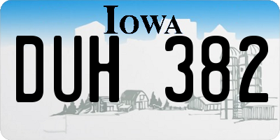 IA license plate DUH382