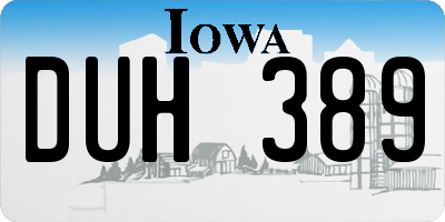 IA license plate DUH389