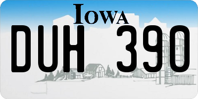 IA license plate DUH390