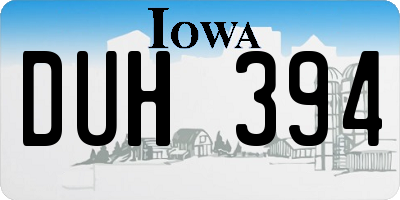 IA license plate DUH394