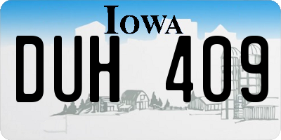 IA license plate DUH409