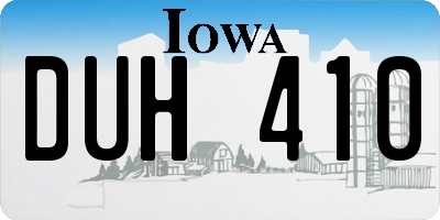IA license plate DUH410