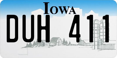 IA license plate DUH411