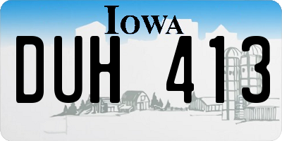 IA license plate DUH413