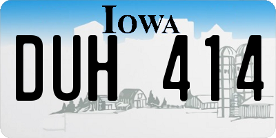 IA license plate DUH414