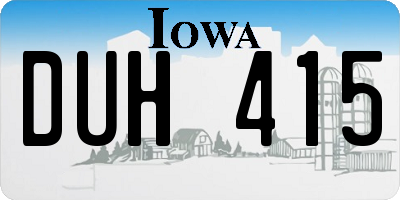 IA license plate DUH415