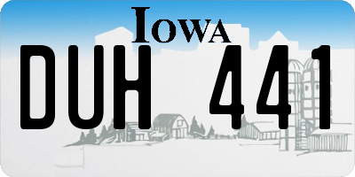 IA license plate DUH441