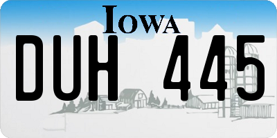 IA license plate DUH445