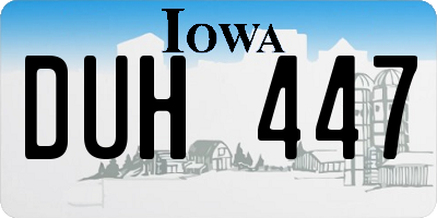 IA license plate DUH447