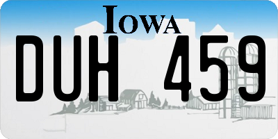 IA license plate DUH459
