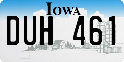 IA license plate DUH461