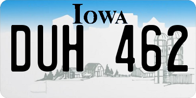 IA license plate DUH462