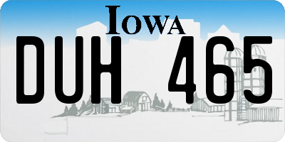 IA license plate DUH465