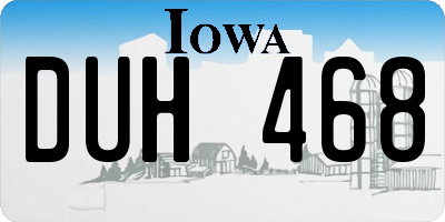 IA license plate DUH468