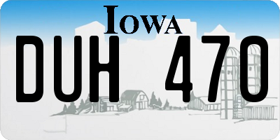 IA license plate DUH470