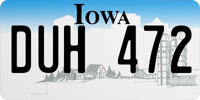 IA license plate DUH472