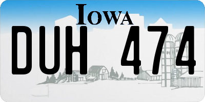 IA license plate DUH474
