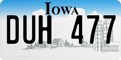 IA license plate DUH477