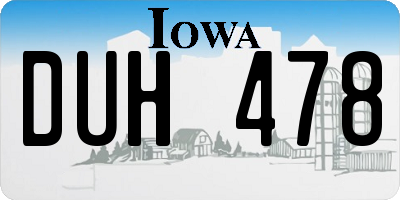 IA license plate DUH478