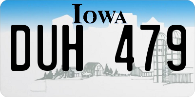 IA license plate DUH479