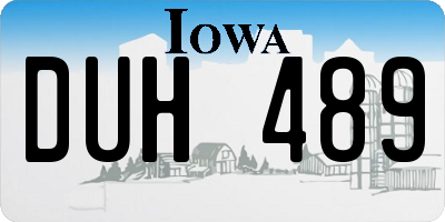 IA license plate DUH489