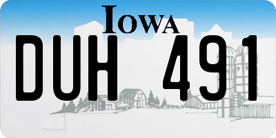 IA license plate DUH491