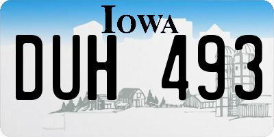 IA license plate DUH493