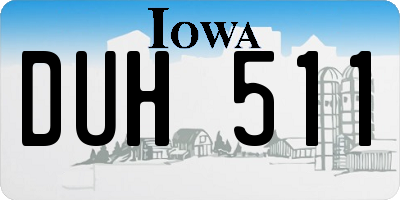 IA license plate DUH511